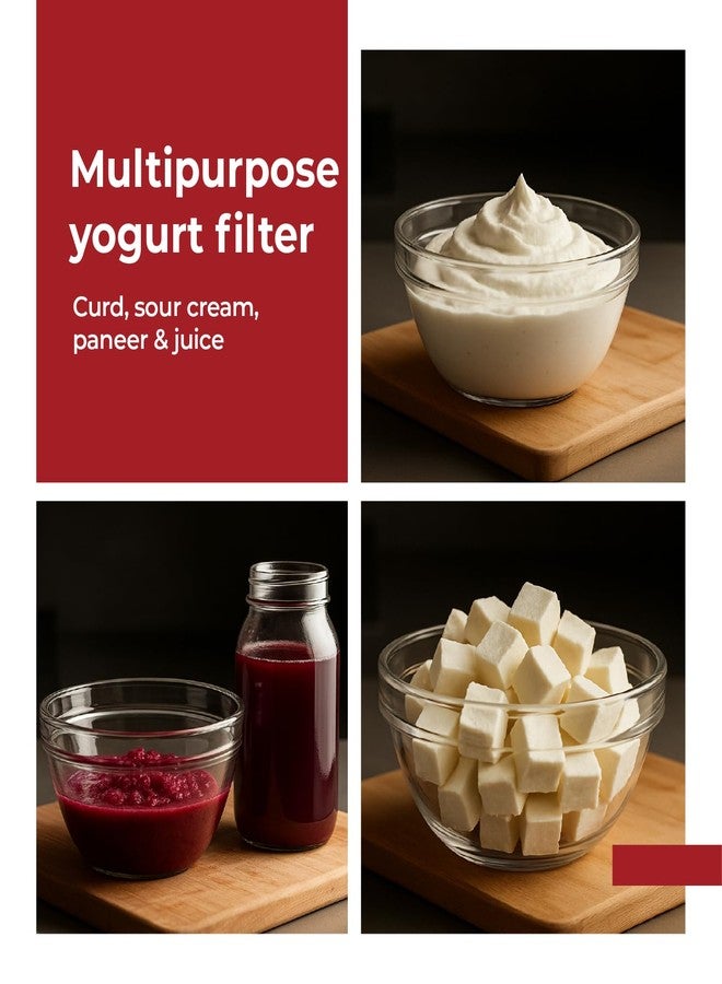 Lifelong Hung Curd Maker & Yogurt Filter Strainer 1100 mL | BPA-Free Dahi & Greek Yoghurt Box with Fine Mesh & Lid | Multi Use - Thick Curd, Whey Separator, Soybean Milk, Kefir, Pulpy Juice & Coffee - Image 4